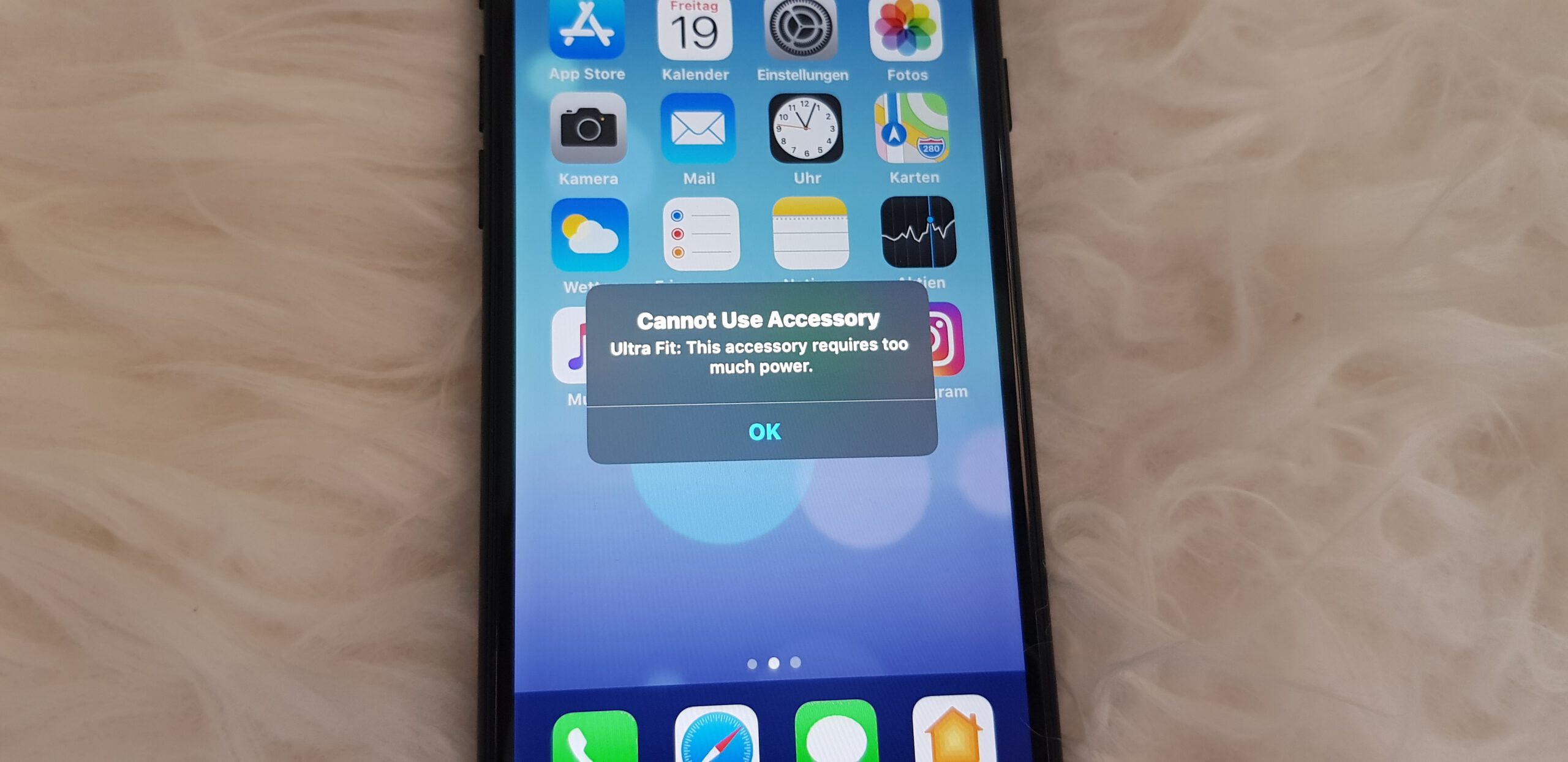 Cannot Use Accessory Requires Too Much Power