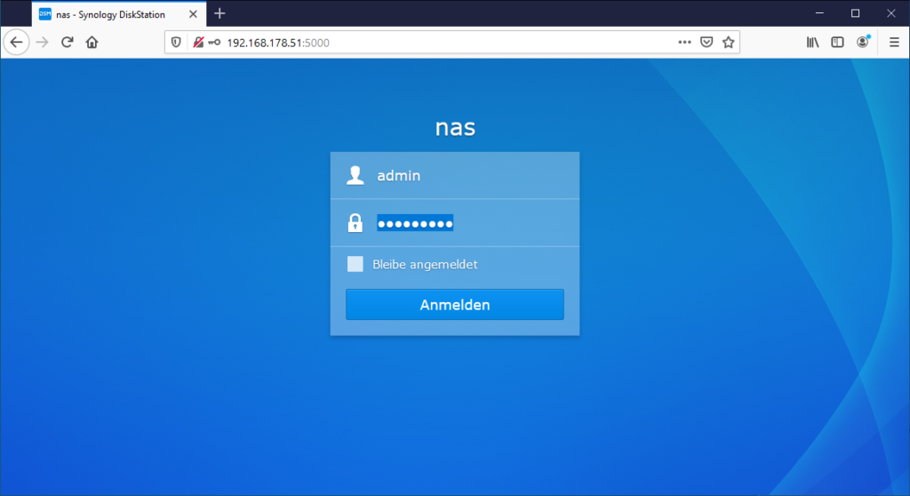 Synology DS218+ Login