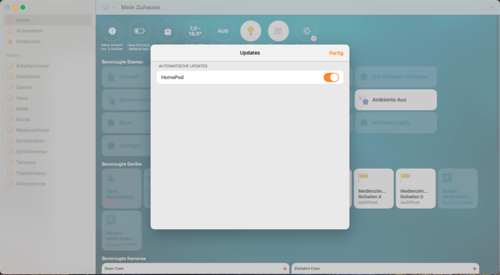 HomeKits Update Funktion